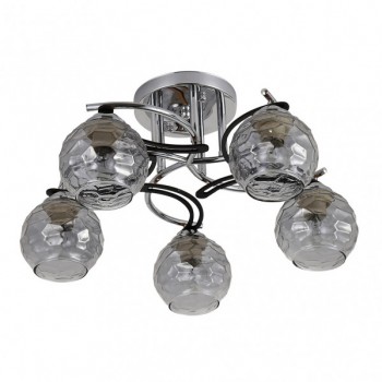 Distribuidor - Lâmpadas Diversas | Lâmpadas Modernas | LAMPARA ETNA 5XE14 CROMO/WENGUE 23X46X46 CM Ref: 152555020